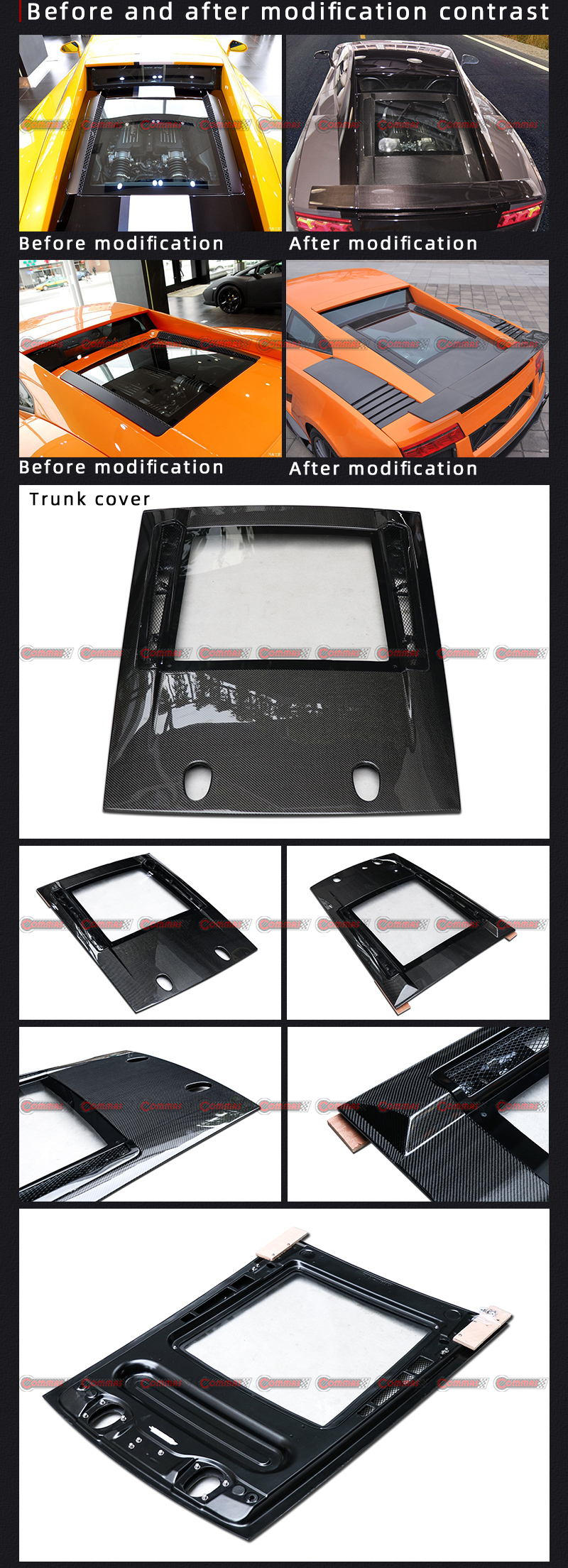 Lambroghini Gallardo hintere Kofferraumabdeckung