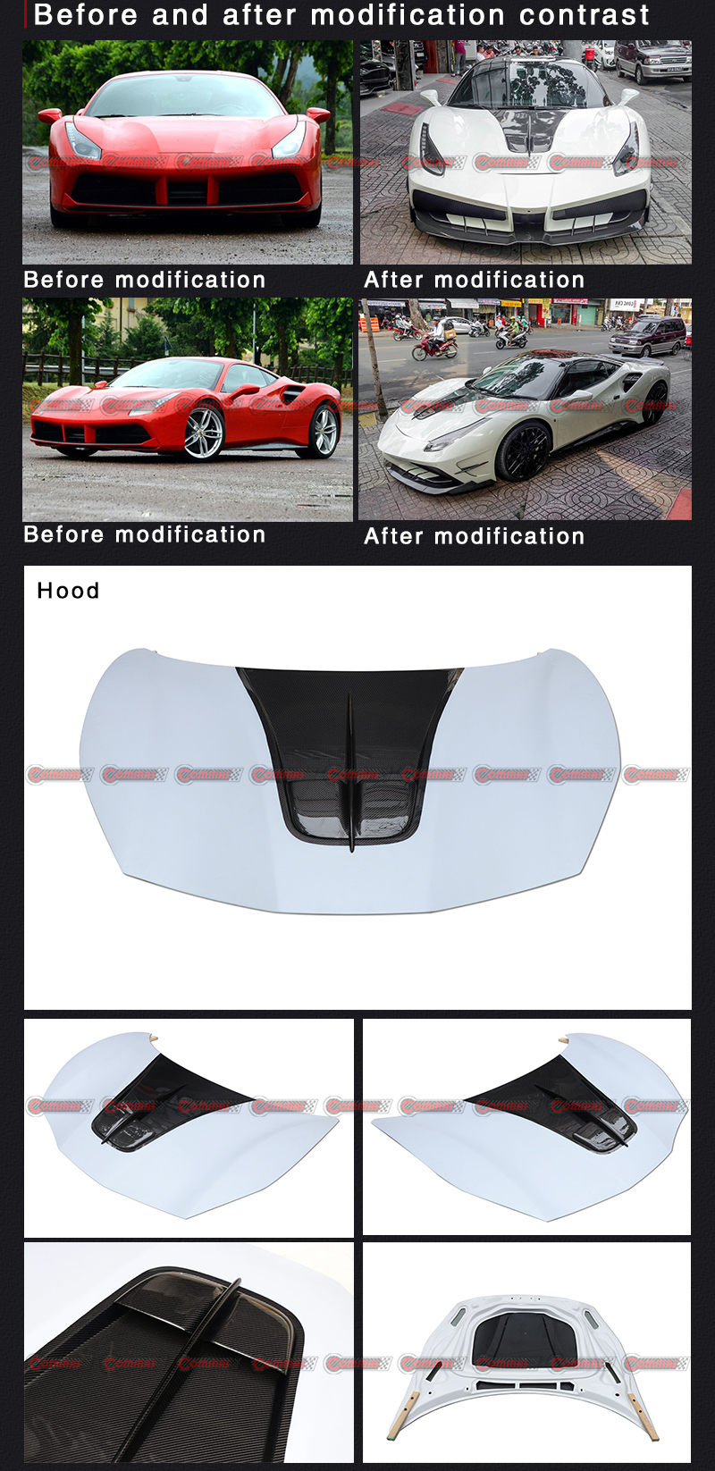 F488 GTB Misha Motorabdeckung