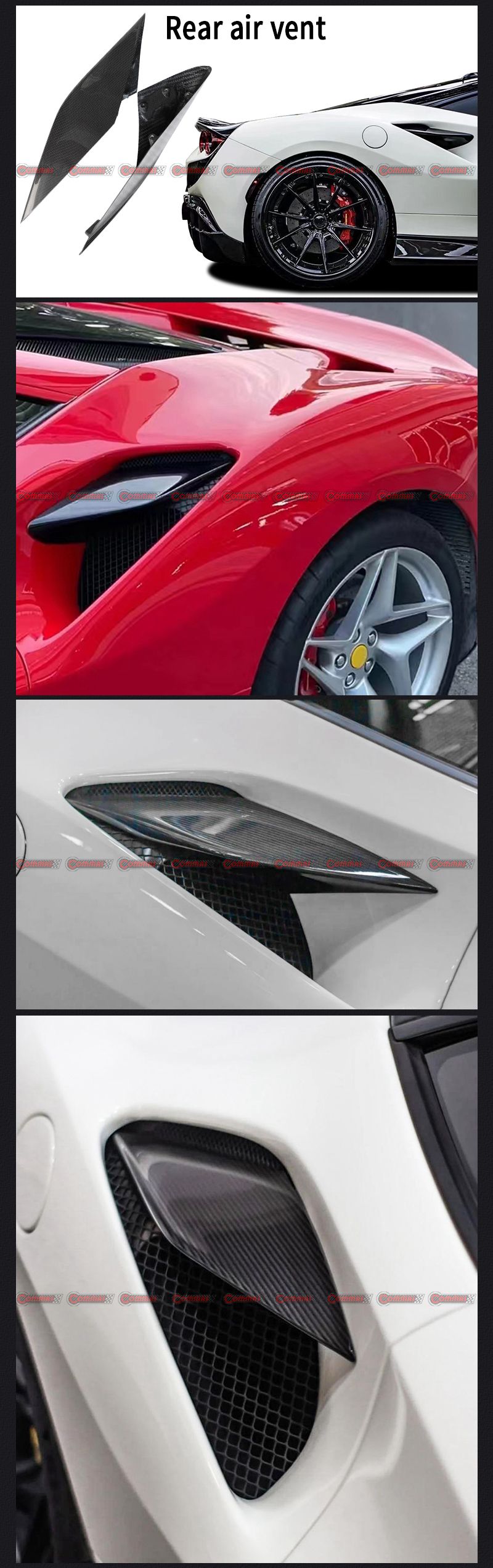 Hintere L&uuml;ftungs&ouml;ffnung f&uuml;r Ferrari F8