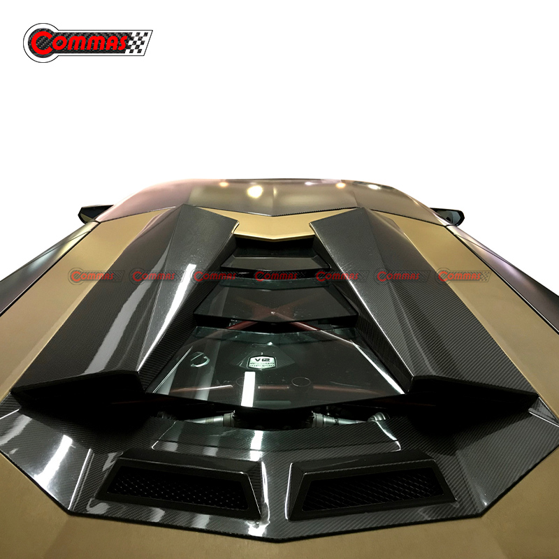 Novitec Style Karbonfaser-Heckmotor-Kofferraumdeckel-Lufteinlass-Lüftungsstreifen-Zierleiste für Lamborghini Aventador Lp700